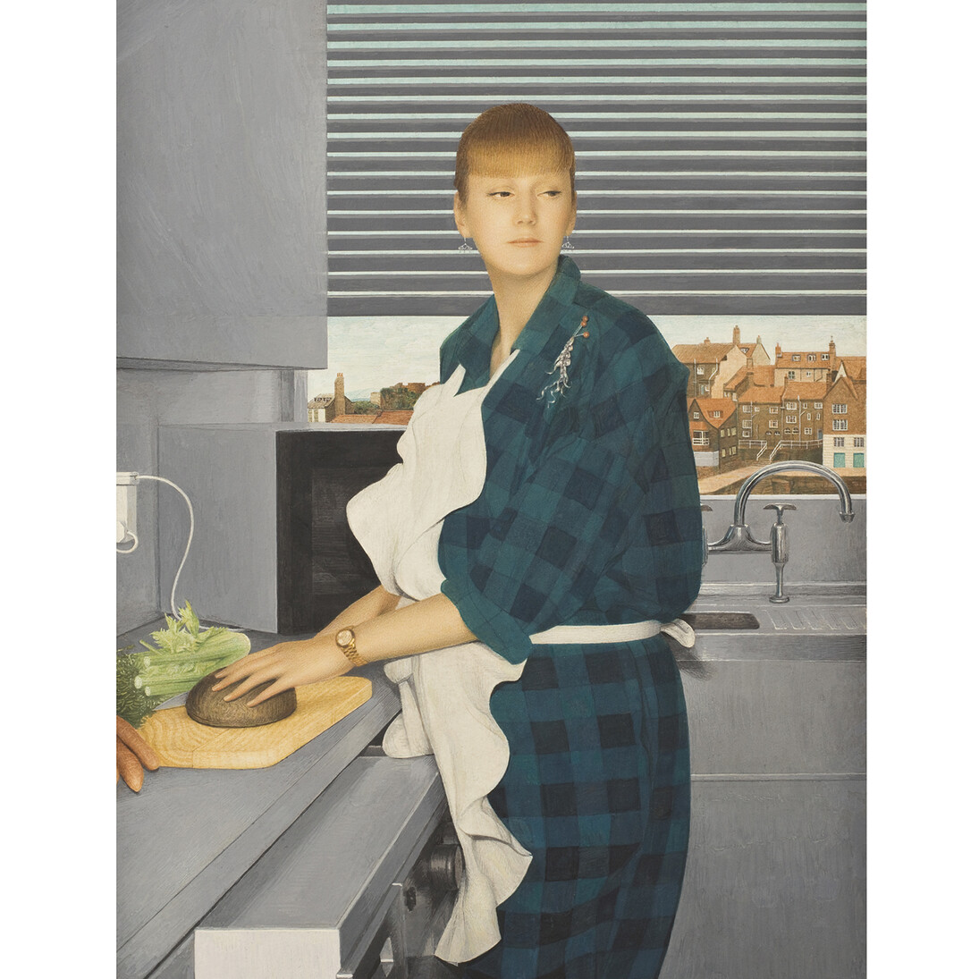 Graham Little, Untitled (Kitchen), 2013, Gouache and colour pencil on paper, Unframed: 49.2 x 32.1 cm / 19 3/8 x 12 5/8 ins, Framed: 63.2 x 46.1 x 5 cm / 24 7/8 x 18 1/8 x 2 ins, Copyright the artist, Courtesy Alison Jacques Gallery, London, Photo: Michael Brzezinski