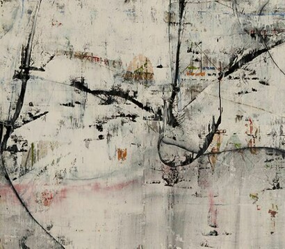Enrique Brinkmann, Arquetipo, 2013, oil, graphite on steel mesh, 158 x 198 cm