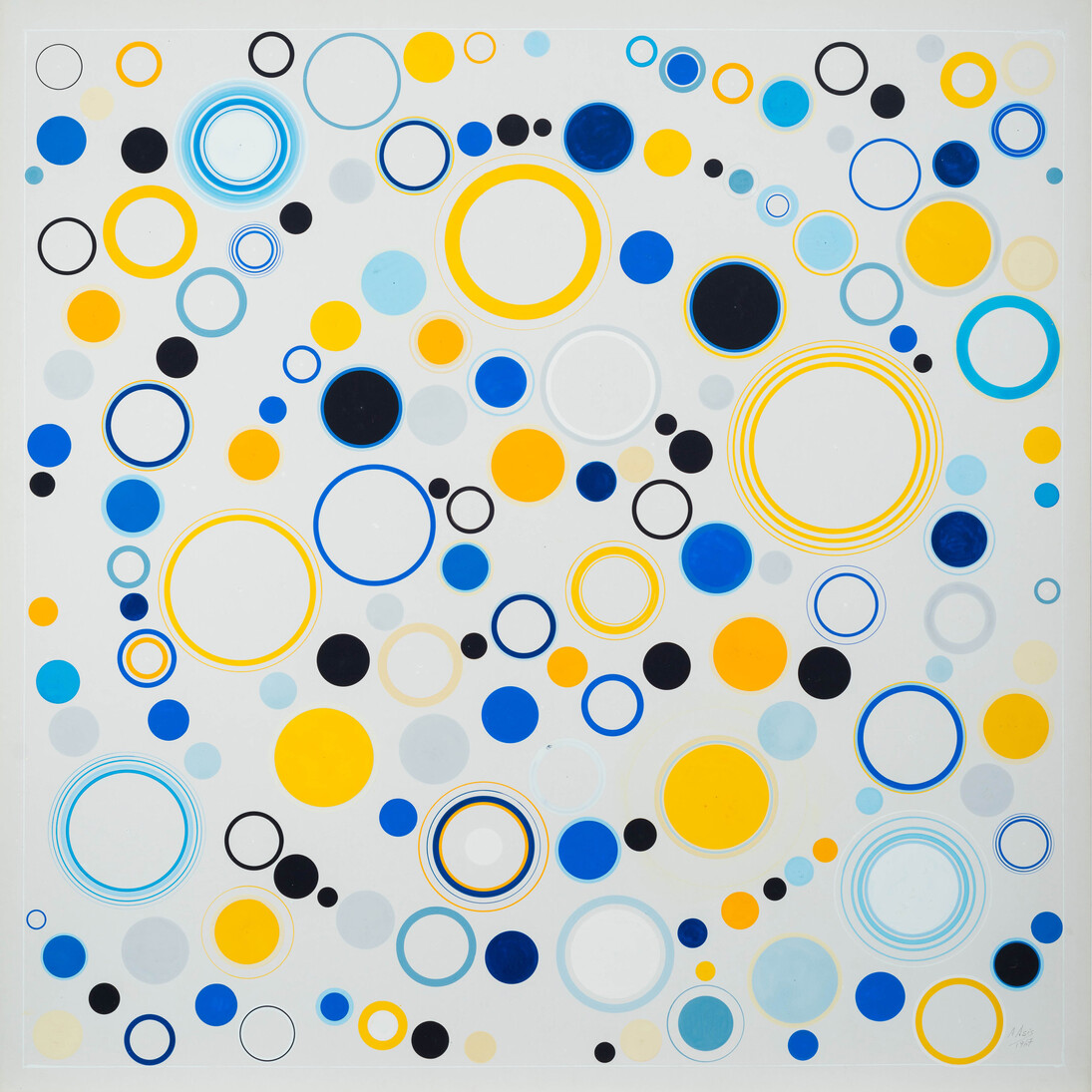 Antonio Asis, Geometría Libre, 1967. Gouache on paper (Cat. No. 4500), 30 5/16 in. x 29 7/8 in. Courtesy of the artist and Sicardi Gallery. Photography by Logan Sebastian Beck