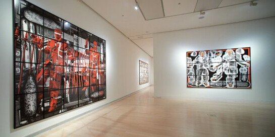 Gilbert & George Scapegoating, Exhibition view. Courtesy of Ludwig Museum