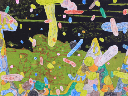 Graeme Todd, The Grips, 2015, mixed media on panel, 22.5 x 30 cm