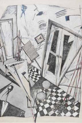 Design for the entrance hall of a Marylebone flat, David Connor, 1985. Museum no. E.5-2007. © Victoria and Albert Museum, London