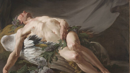 Morpheus, painted by Jean-Bernard Restout, depicts the Greek god of dreams in a captivating and ethereal portrayal, capturing the essence of the god's role in the realm of sleep and imagination