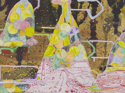 The View From Now Here, 2015, mixed media on panel, 22.5 x 30 cm