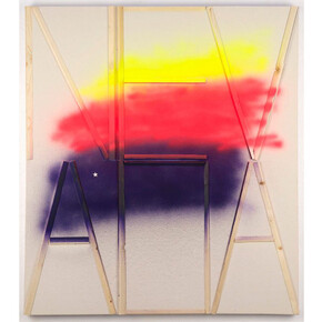 John Phillip Abbott, “Nevada,” 2015, Spray paint and wood on canvas, 36 x 30 inches