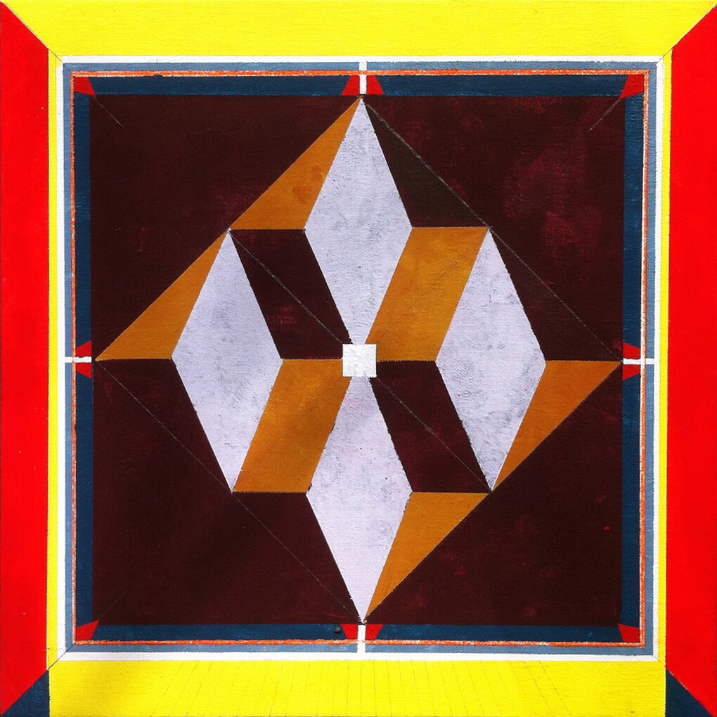 Mary Judge, Nardo, 2014, flashe on linen mounted on board, 12 x 12 inches  
