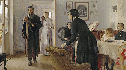 Ilya Repin, No lo esperaban (detalle), 1885