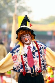 Happy clown smiling