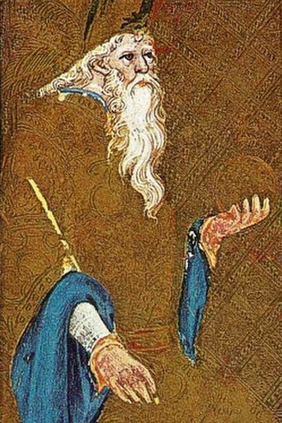La carta dell'Imperatore del mazzo di Tarocchi Visconti-Sforza, risalente al XV secolo