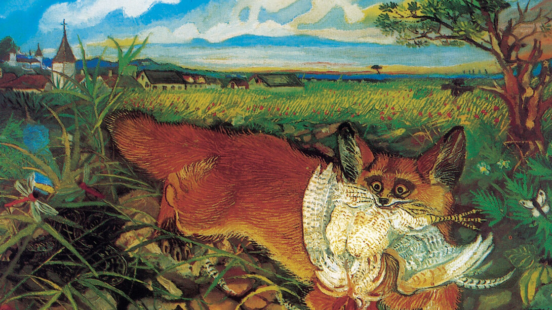 Antonio Ligabue, Volpe in fuga, s.d. (1948), olio su tavola di faesite, 60 x 75 cm, Reggio Emilia, collezione privata