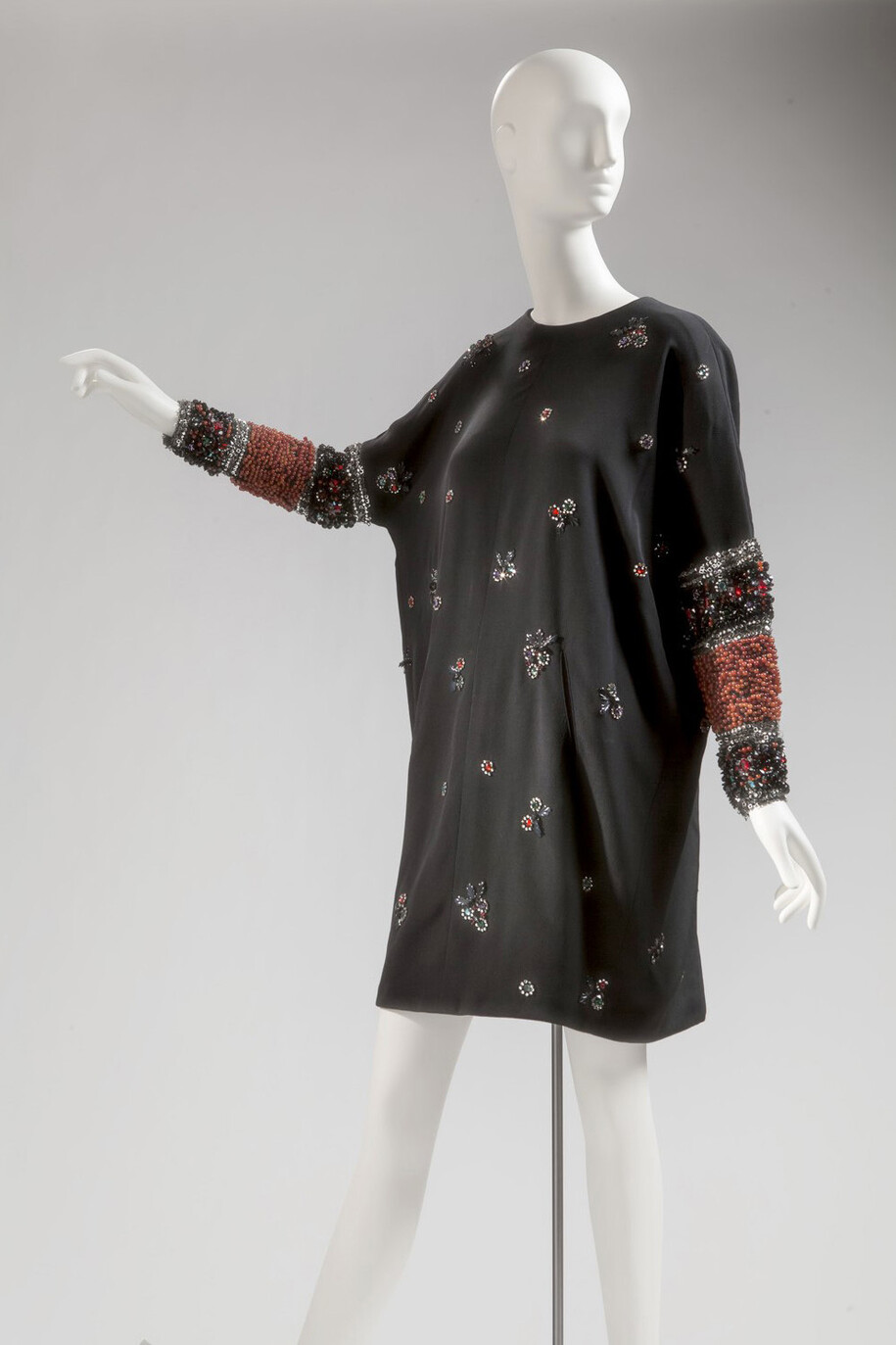 James Galanos, Dress, 1966. Silk crepe with bead and sequin embroidery. Collection of Tatiana Sorokko. Photo by Ken Howie.