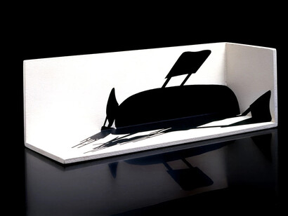 Regina Silveira, In sbsentia (stretched) - Maquete, 1992. Courtesy of Luciana Brito Gallery