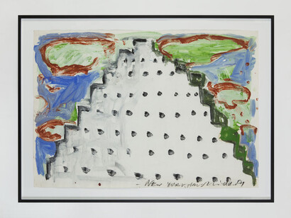 Helmut Middendorf, NY-Haus, 1981, acrylic and crayon on paper, 70 x 100 cm