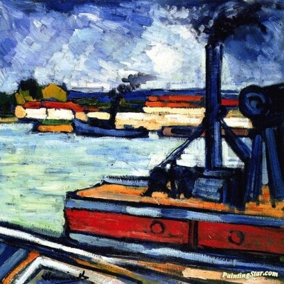 Maurice de Vlaminck, "La Senna a Nanterre", dettaglio