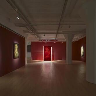 Huang Hankang, The sky remains as the bird departs, exhibition view. Courtesy of Arario Gallery