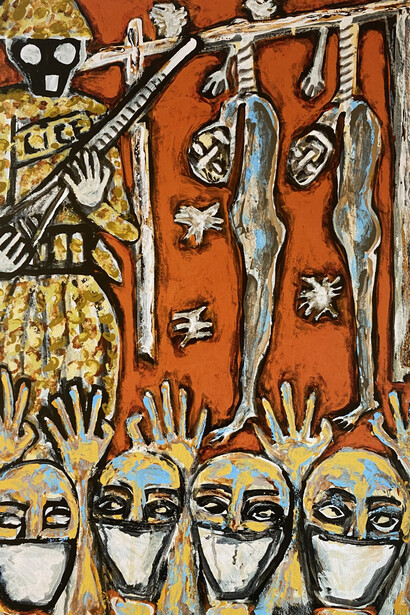 Feldsott, It is what it is, 2020, mixed media on paper, 30 x 22 inches
