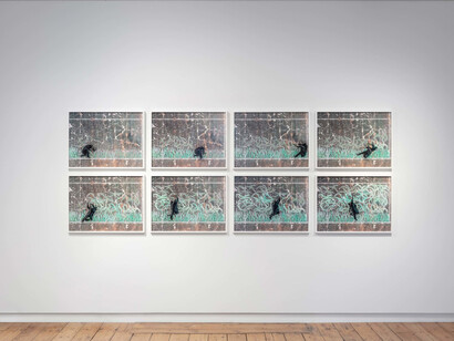 Robin Rhode and Rogelio Báez Vega, In dialogue, exhibition view. Courtesy of Lehmann Maupin