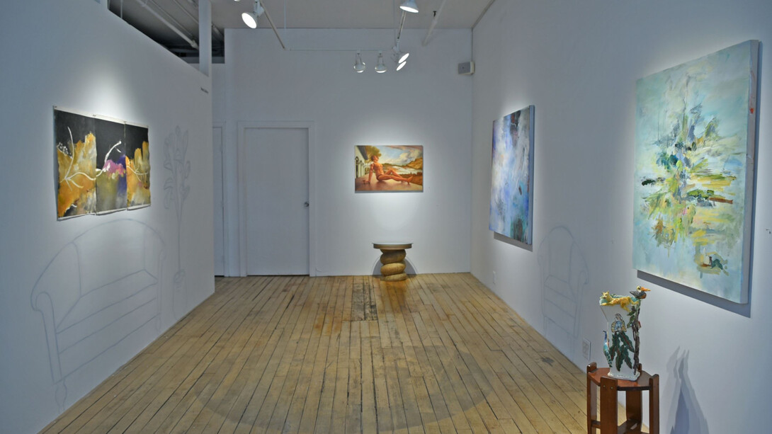 Over the Sofa & On the Wall, exhibition view. Courtesy of the Carter Burden Gallery