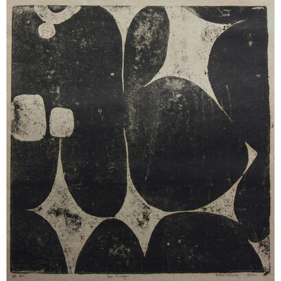 Uche Okeke, Isi Nwoji, 1972, woodcut, a.p 4 of 10, 16.5x16 inches. Courtesy of the artist and Skoto Gallery