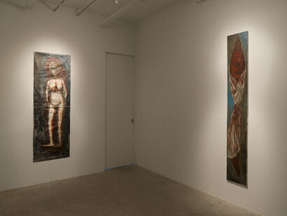 Mira Schor, Nuns, exhibition view. Courtesy of Lyles and King Gallery