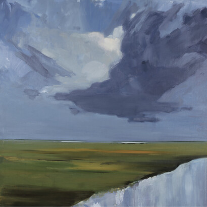 Alberto Bortoluzzi, Néphos 4, acrilico e olio su tela, 120x120 cm  