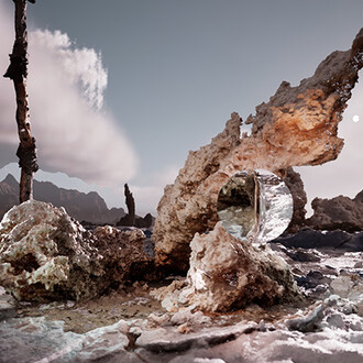 Jakob Kudsk Steensen, The ephemeral lake (detail), 2024. Courtesy of Tsinghua University Art Museum