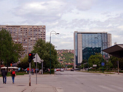 Reconstruction of modernist Sarajevo, 2012. Photo by Jim Marshall