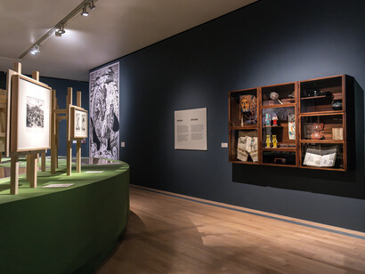 Reinventar América: construir, borrar, repetir, vista de exhibición. Cortesía del Museo Amparo 