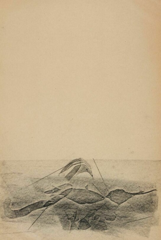 Henri Michaux, Untitled, 1944, pencil rubbing on paper (frottage), 17 7/8 x 12 inches (45.4 x 30.5 cm) – by sight