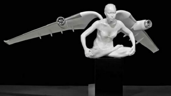 Dmitry Shorin, I believe in angels, Sculpture no. 7, 2012, Hand-finishedd polymercoated polyurethane, 140 x 275 x 177 cm