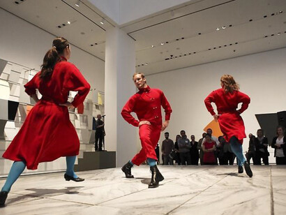 Paulina Olowska, Performance Still, Ecstatic Alphabets/Heaps of Language, Museum of Modern Art, New York, 2012