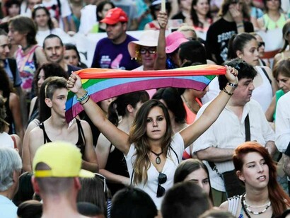 Manifestação a favor da diversidade sexual e de gênero
