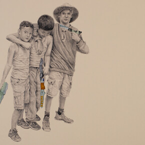 Fernando Andrade, Union, 2022, Graphite and $100 note on hand-cut paper, 22 1/2 x 27 1/4 inches. © 2023 Fernando Andrade, courtesy of Gerald Peters Contemporary