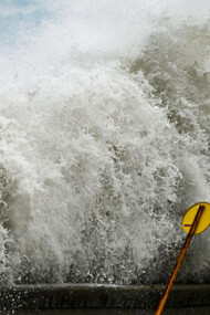 Waves battering the shores due to Hurricane Ian that hit September 2022