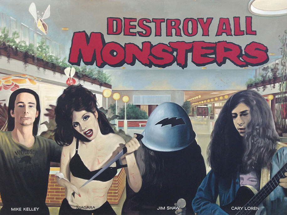 Destroy All Monsters Collective, Mall Culture (from Strange Fruit: Rock Apocrypha), 2001, Acrylic On Canvas, 96 x 138 Inches, Courtesy Of Cary Loren, Jim Shaw, And Mike Kelley, Foundation For The Arts, Los Angeles