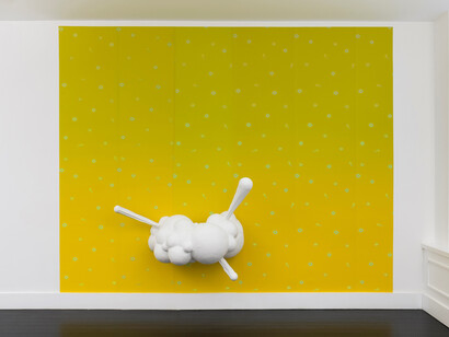 Nancy Dwyer, Explosion, 2015, Plaster, wood, polyurethane, latex paint, wallpaper, dimensions variable, unique