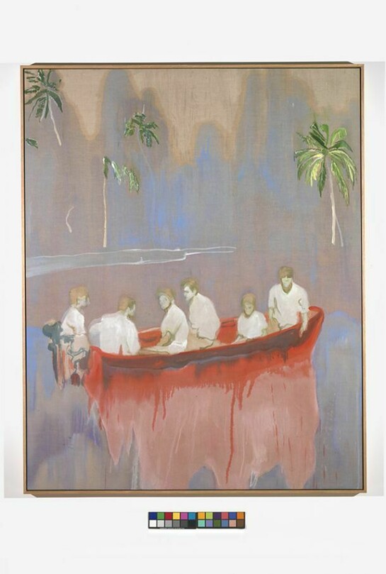 Peter Doig, Figures in Red Boat, 2005–07, Oil on linen, 250 x 200 cm, Private Collection, New York, Courtesy Michael Werner Gallery, New York and London, Photo Marcus Leith