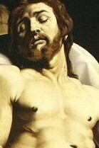 "El Cristo muerto en la tumba con dos ángeles", óleo sobre lienzo, Abraham Janssens I, 1610