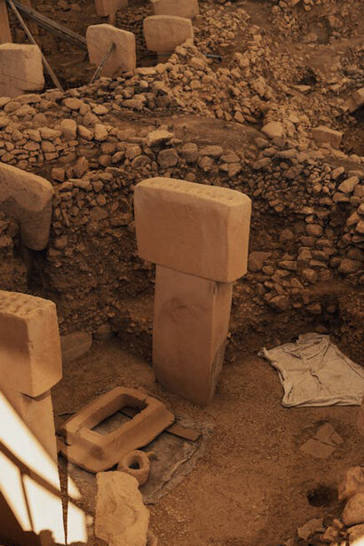 The ancient stone structures of Göbekli Tepe, located in Şanlıurfa, Turkey, reveal early monumental architecture