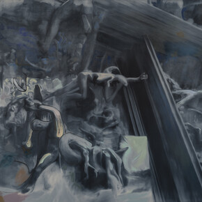 Elliott Hundley, The Gates of Hell 3, 2015, Oil on linen, 127 x 152.5 cm, 50 x 60 in.