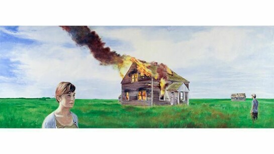 Nate Burbeck, American Decadence (Codington County), 24 x 64 inches, oil on canvas, 2011. Copyright: Nate Burbeck. Courtesy: Anna Zorina Gallery, New York City