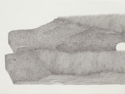 Jane Dixon, Landscape, 2013, Graphite frottage and pencil on paper, 56 x 76 cm, © Courtesy of the artist and Alan Cristea Gallery