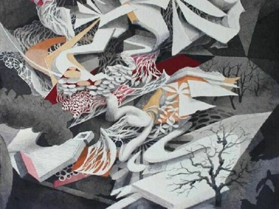 Oliver Vernon, Untitled, Ink, gouache on paper, 2012, 10 x 10 inches