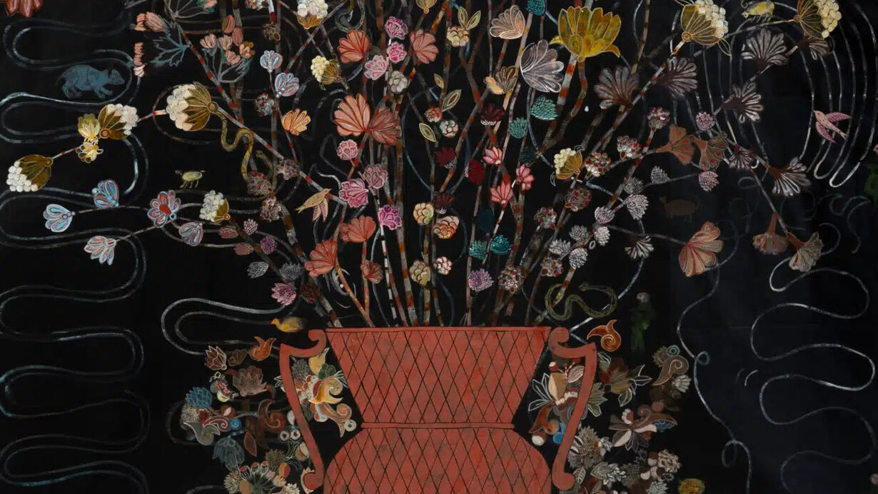 Nancy Friedemann-Sánchez, Dream map and cornucopia with totumo (detail), 2018. Courtesy of Everson Museum of Art