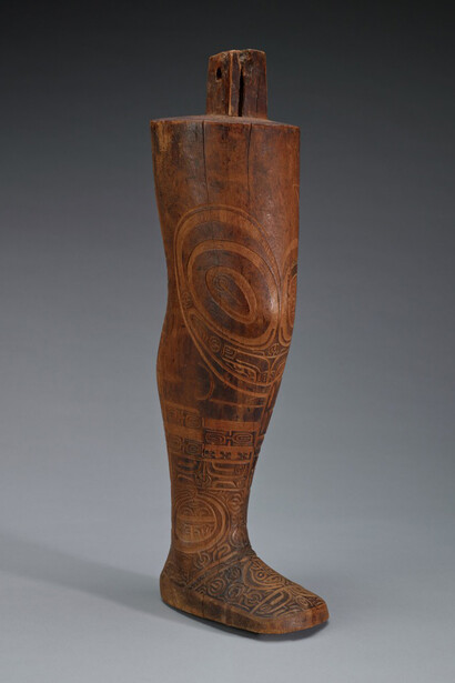 Marquesan artist, Tattooed leg form, early 1800s. Courtesy of Denver Art Museum