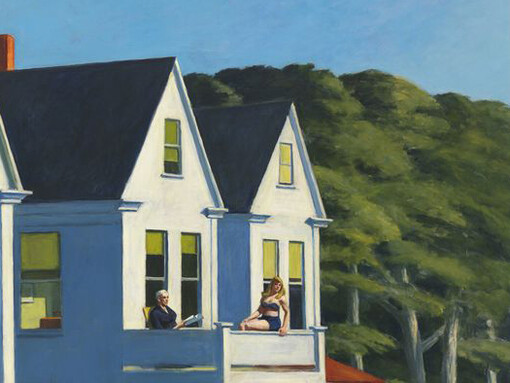 Edward Hopper, Second Story Sunlight, 1960, Oil on canvas, 102.1 x 127.3 cm, Purchase, with funds from the Friends of the Whitney Museum of American Art., Inv. N.: 60.54., New York, Whitney Museum of American Art., © Heirs of Josephine Hopper / 2019, ProLitteris, Zurich, © 2019. Digital image Whitney Museum of American Art / Licensed by Scala