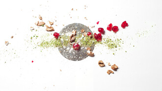 Caos di pistacchi, mandorle e ciliege candite