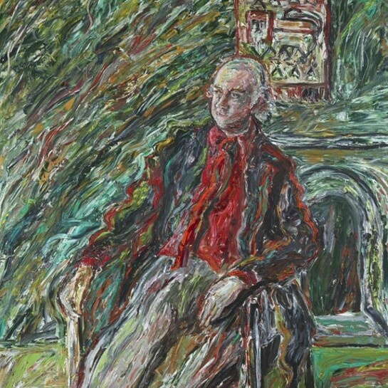 Lady Lucinda L. Mackay, Peter Higgs, b. 1929. Emeritus professor at the University of Edinburgh, 1981, Acrylic on canvas: 152.00 x 137.00 cm (framed: 171.00 x 155.50 x 6.50 cm), Scottish National Portrait Gallery