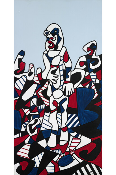 Jean Dubuffet, Promenade Agreste, 1974, Acrylique sur toile, 195 x 100 cm © Opera Gallery