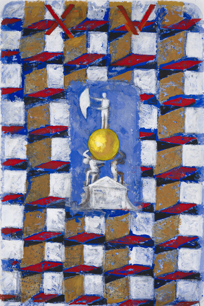 Joe Tilson, The Stones of Venice Dogana da Mar, 2015, acrylic on canvas, 183 x 122 cm, © Joe Tilson, courtesy Marlborough Fine Art. (Detail)